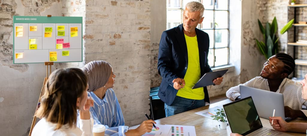 creative director talking to team