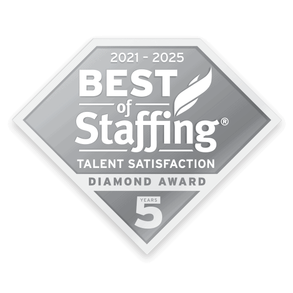2021-2025 Best of Staffing Talent Satisfaction Diamond Award 5 Badge